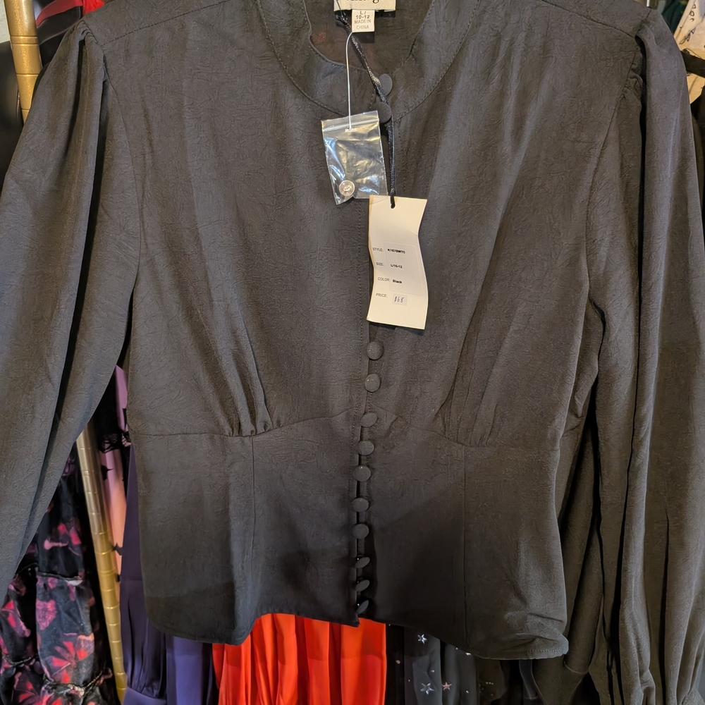 Elegant Black Button-Up Blouse